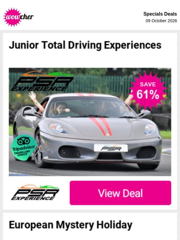 🌟 Wowcher's top deals are waiting, view offers email from Wowcher