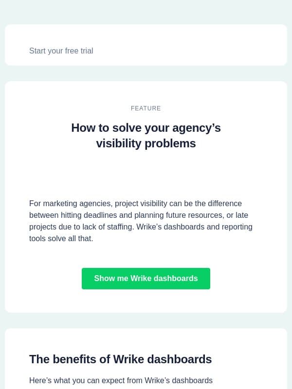 Give everyone the secure work visibility they need email from Wrike