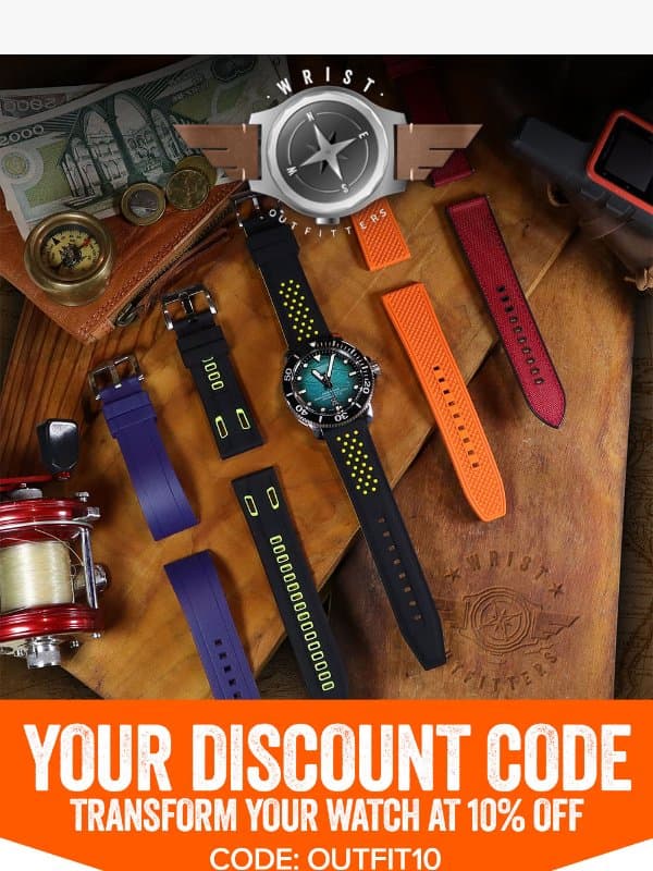 Your 10% OFF Code! email from Wrist Outfitters