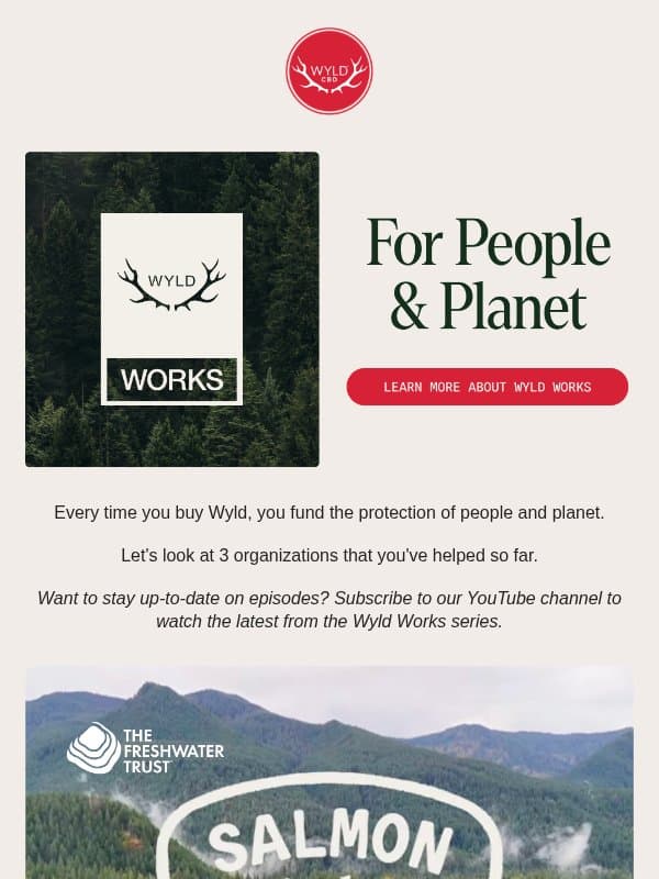 Your purchase makes an impact! 🌍 email from Wyld CBD