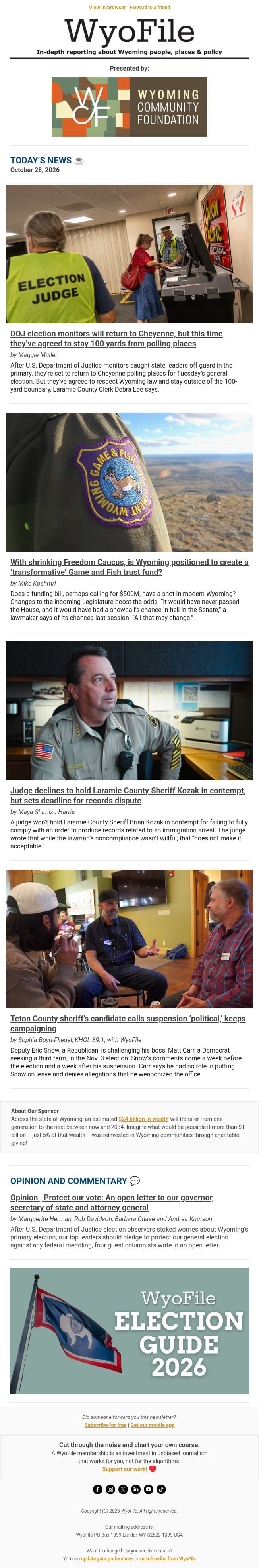 DOJ election monitors 2.0 email from WyoFile screenshot
