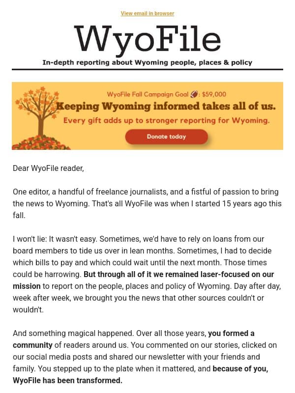 WyoFile 15 years ago? email from WyoFile
