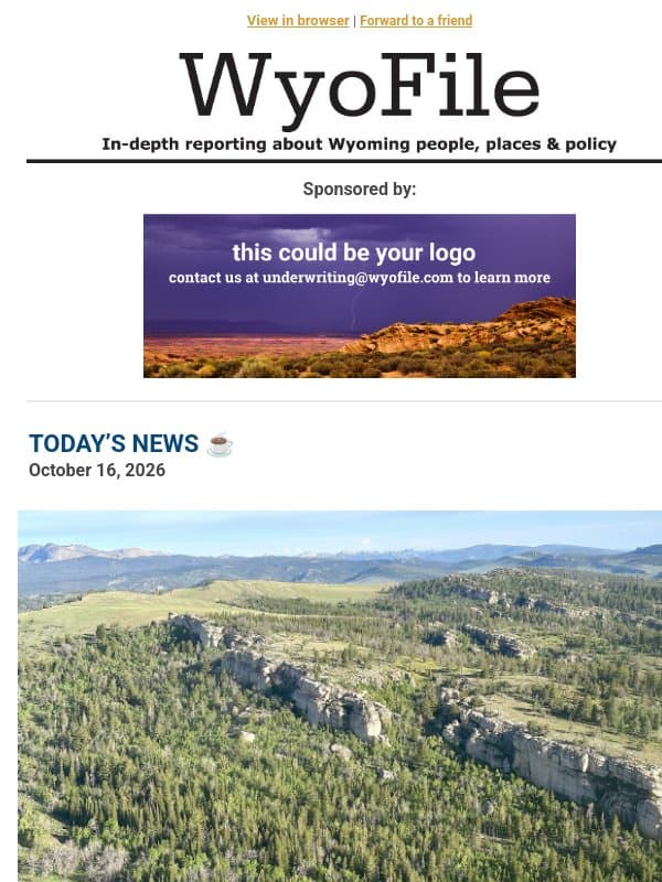 Game and Fish opposes Roadless Rule email from WyoFile