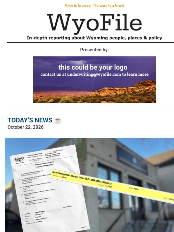 How do Texas political fliers connect to Wyoming? email from WyoFile