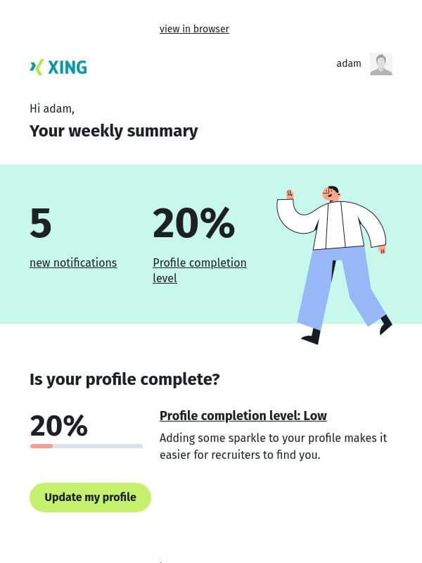 Your personal XING newsletter | cw 34 email from Xing