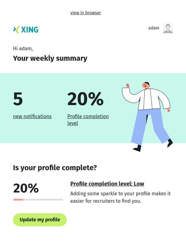 Your personal XING newsletter | cw 42 email from Xing