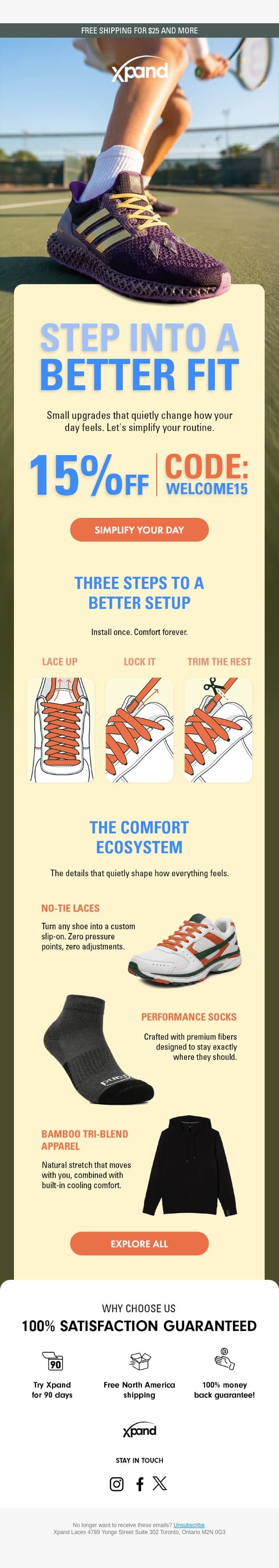 Secure, adjustable & works with everything.🌟 email from Xpand Laces screenshot