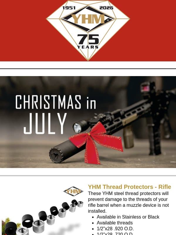 YHM Christmas in July email from Yankee Hill Machine