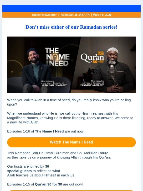 Is Suhoor Fest haram? email from Yaqeen Institute