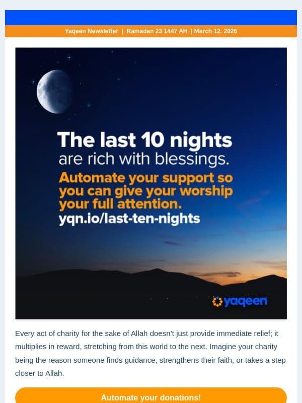 The night worth over 1,000 months email from Yaqeen Institute