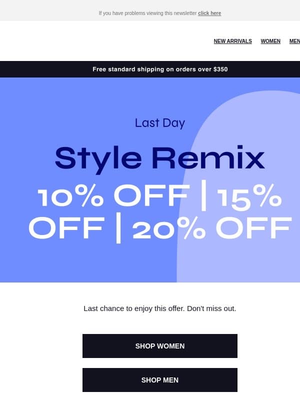 Style Remix: last chance for up to 20% OFF email from Yoox