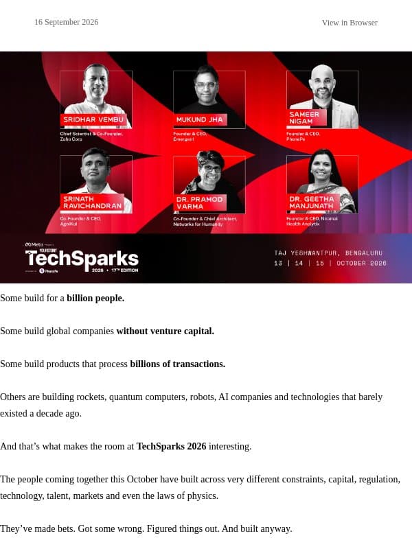 How great companies get built. email from YourStory