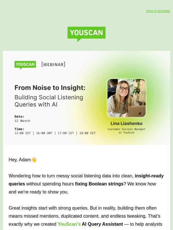 Webinar: From Noise to Insight โก email from YouScan