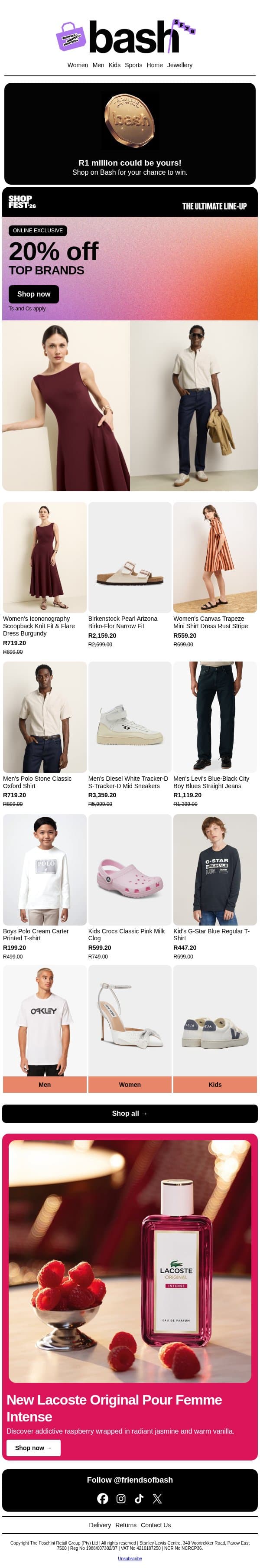 20% off top brands ❤️🔥 email from Zando screenshot