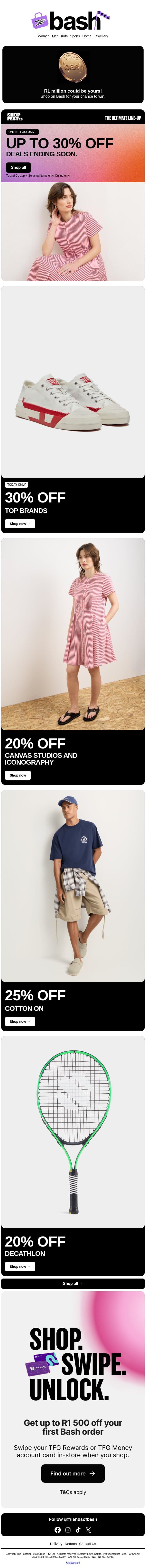 Up to 30% off. Today Only.🔥 email from Zando screenshot