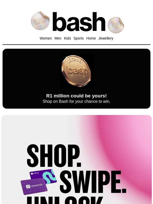 Shopping in-store? Swipe to unlock up to R1 500 off email from Zando