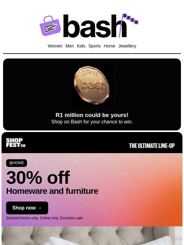 30% off @home 🖤🌿 email from Zando
