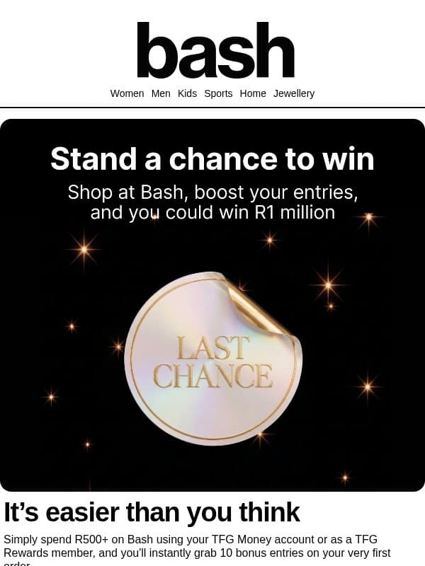 Ends today: Your R1 Million is waiting email from Zando
