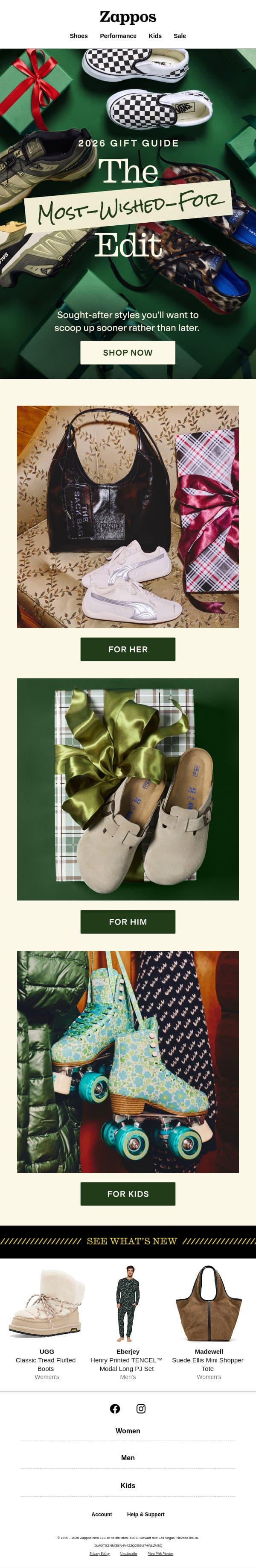The gifts topping every list ๐ email from Zappos screenshot