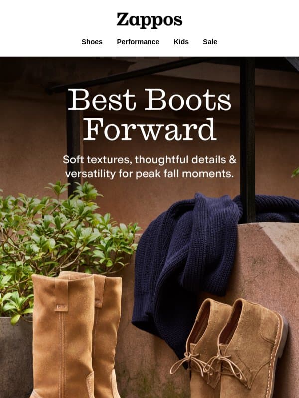 This season’s main character, in every size email from Zappos
