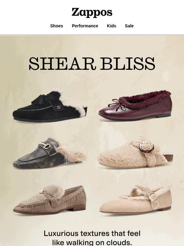 PSA: You’re about to pet your shoes 🐑 email from Zappos