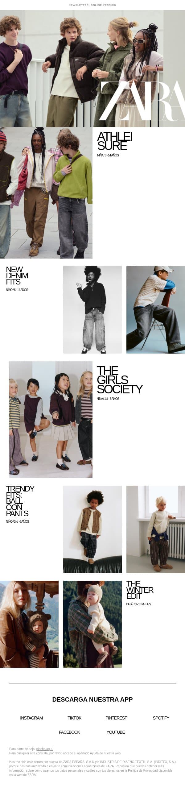 Kids | Descubre las novedades email from Zara screenshot