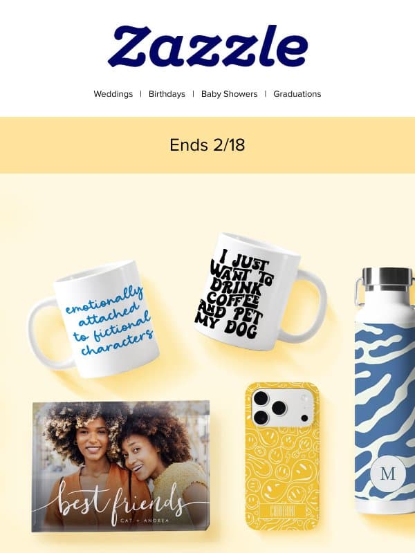 Ends Soon: Save 20% on Your Faves! email from Zazzle