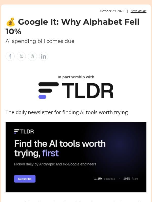 💰 Google It: Why Alphabet Fell 10% email from Ziggma