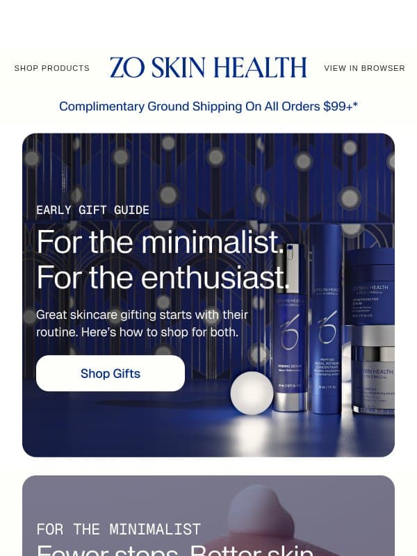 IT’S HERE 💙 The ZO® Gift Guide email from ZO Skin Health