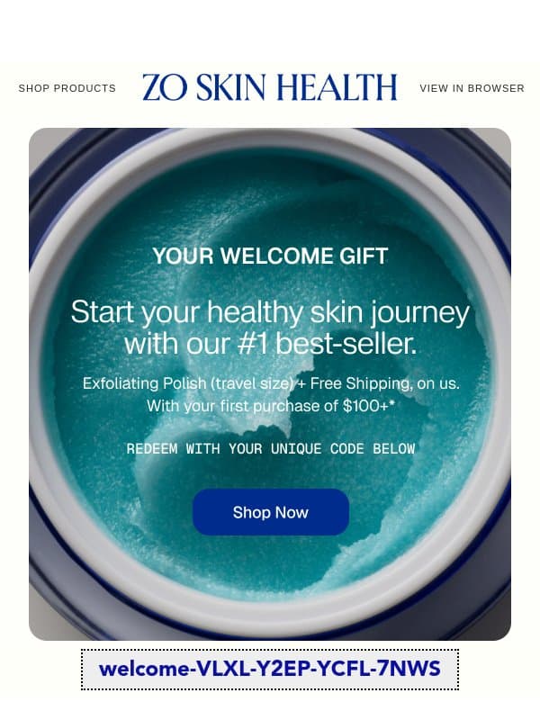 Welcome Gift: Our #1 Best Seller email from ZO Skin Health