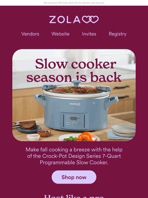 See what’s new for fall 🍂 email from Zola