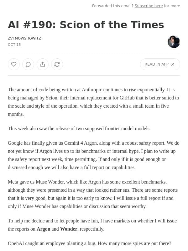 AI #190: Scion of the Times email from Zvi Mowshowitz