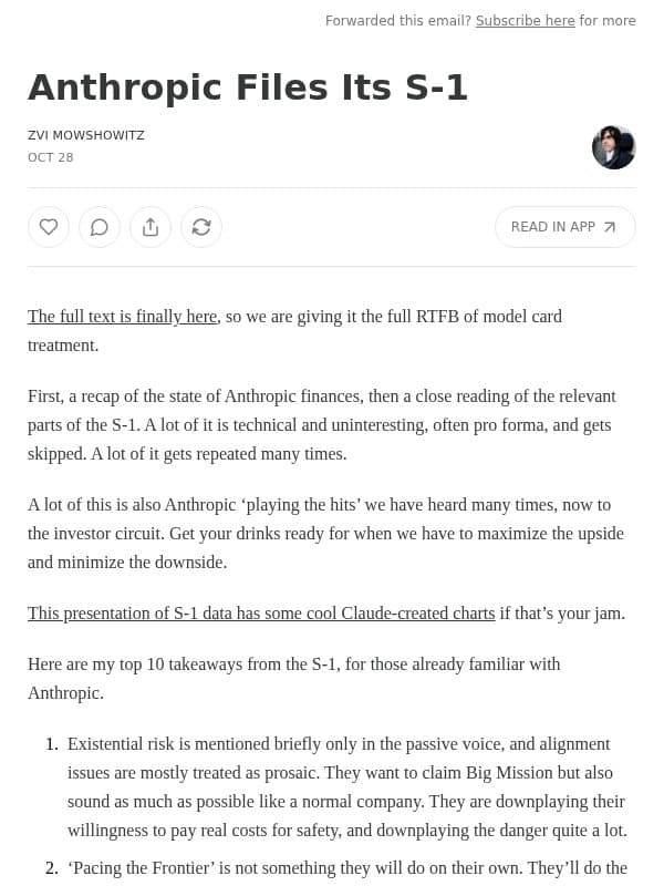 Anthropic Files Its S-1 email from Zvi Mowshowitz
