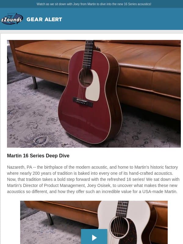 These New USA-Made Martins Are How Much?! email from zzounds