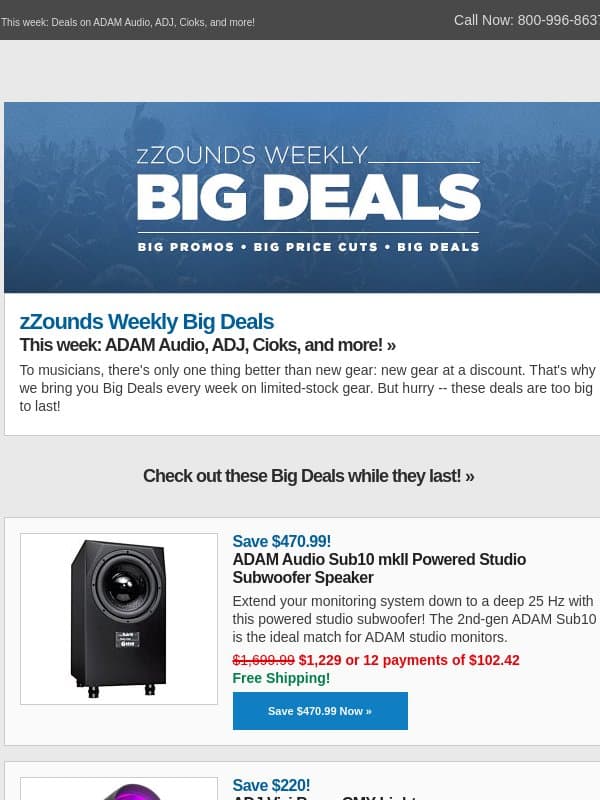 Pumpkin Spice Up Your Life With BIG DEALS! email from zzounds