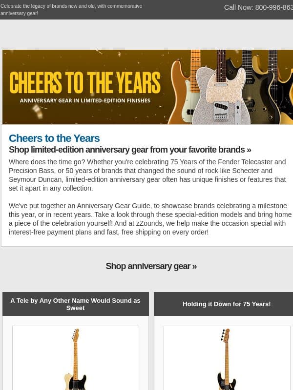 We'd Like to Say a Toast 🥂 email from zzounds