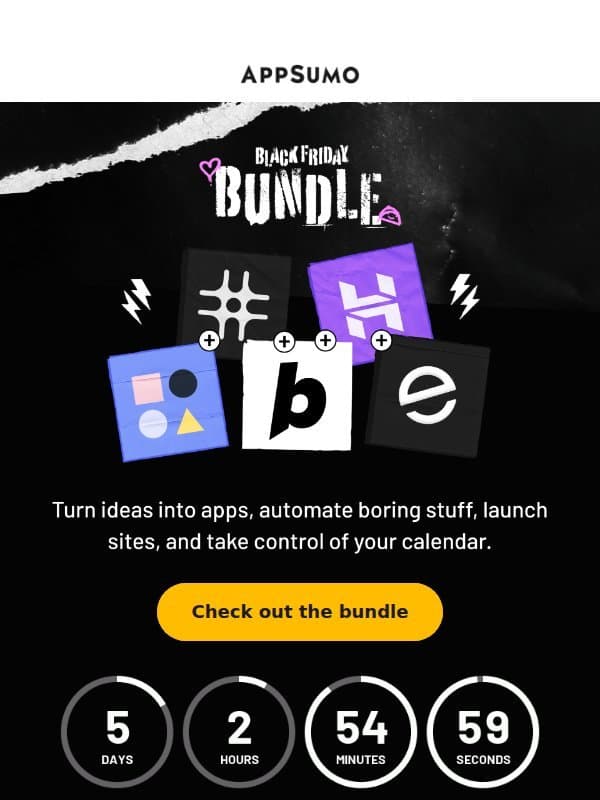 All bundled up email from AppSumo