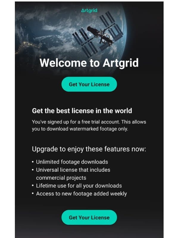 adam, welcome to Artgrid! email from Artgrid