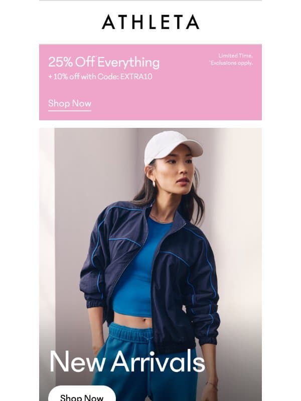 New arrivals are here email from Athleta