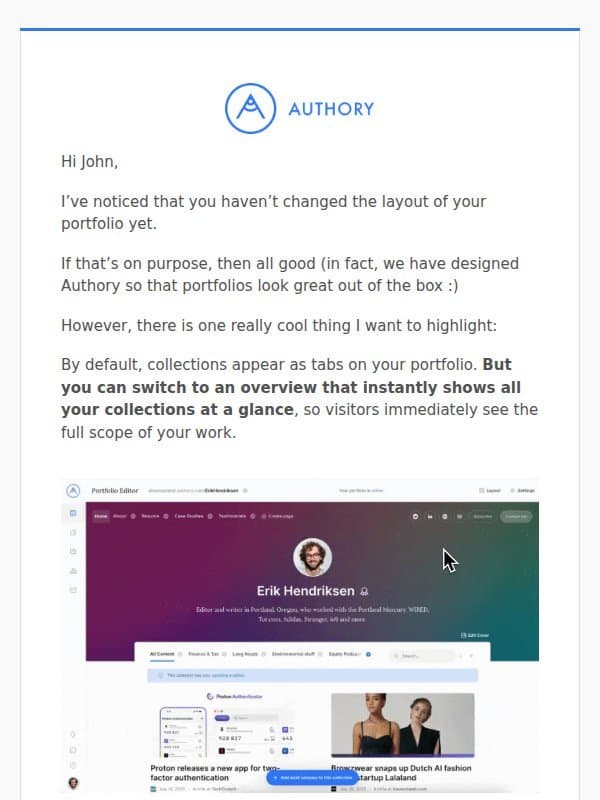 most people miss this Authory feature 👀 email from Authory
