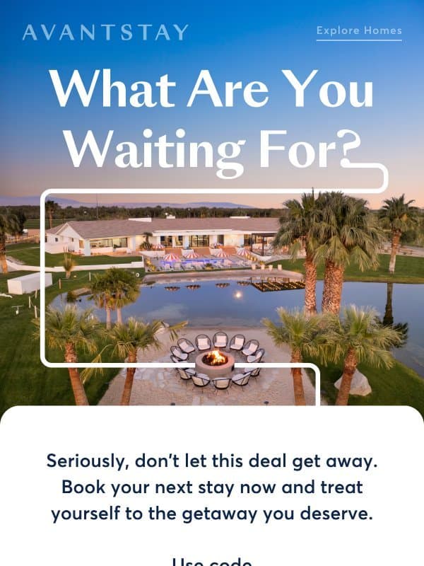 Don’t miss out! $100 Off email from AvantStay