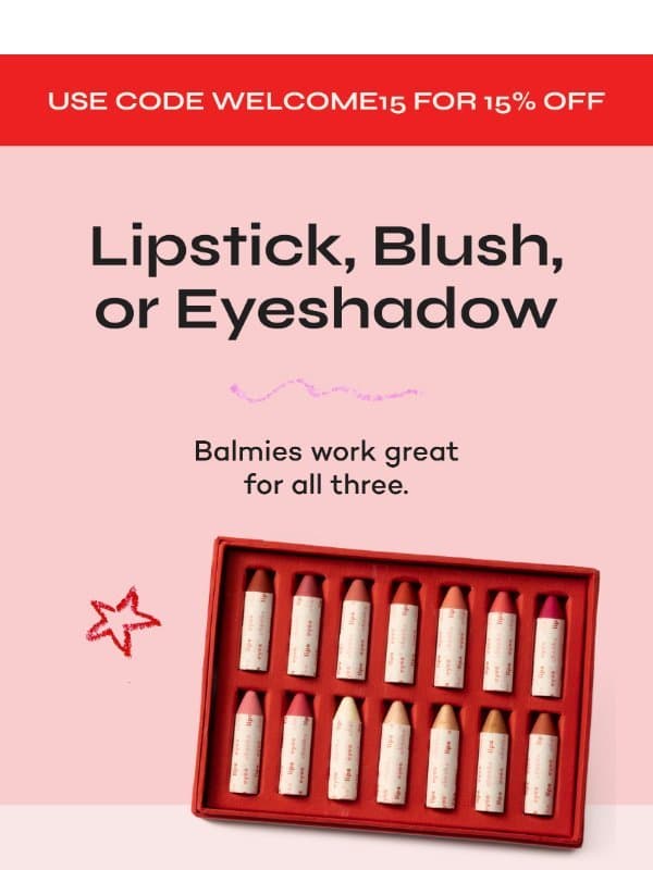 For eyes, lips and cheeks email from Axiology