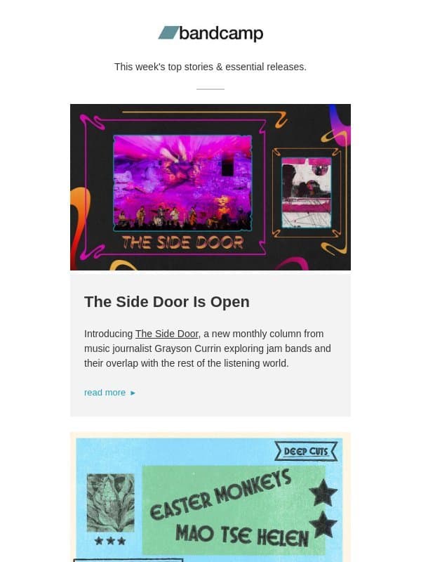 New Bandcamp Daily Columns Have Arrived! email from Bandcamp