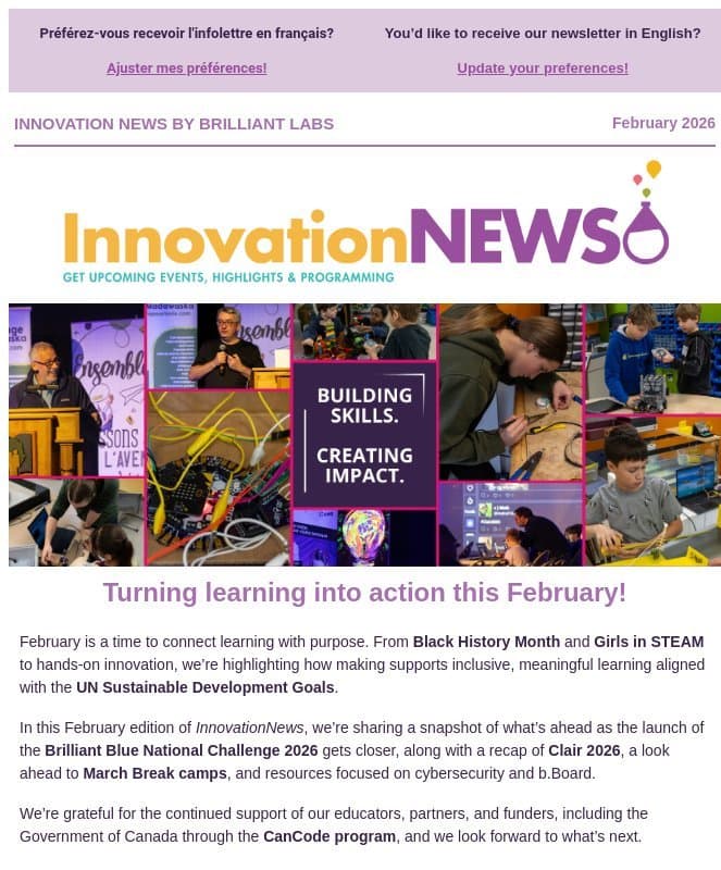 Innovation News February 2025: Turning learning into action this February! email from Brilliant Labs