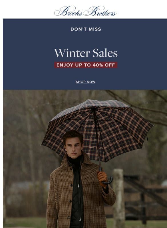 Your January Must-Haves email from Brooks Brothers