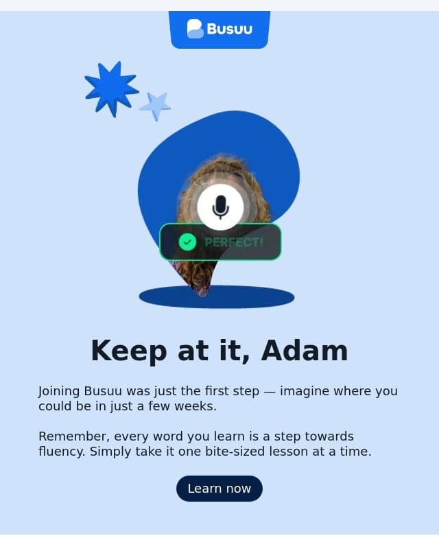 Small steps, big gains πͺ email from Busuu