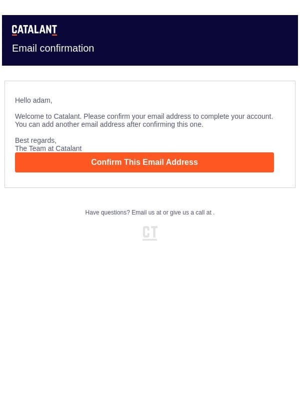 Please confirm your email address. email from Catalant