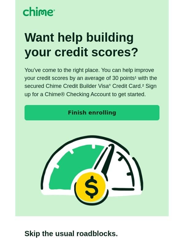 A better way to help build your credit history 📈 email from Chime