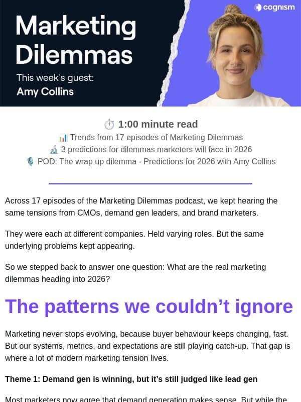 What will challenge marketers in 2026 email from Cognism