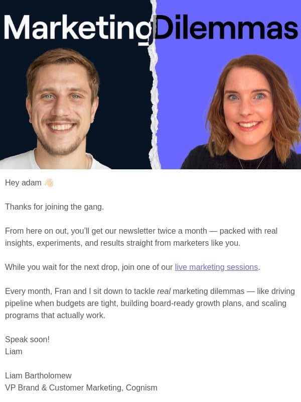 You're in! 🎉 email from Cognism